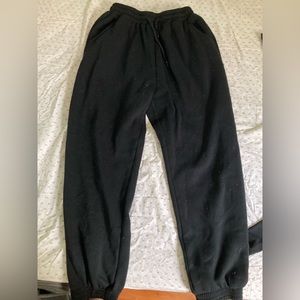 black drawstring sweatpants with pockets